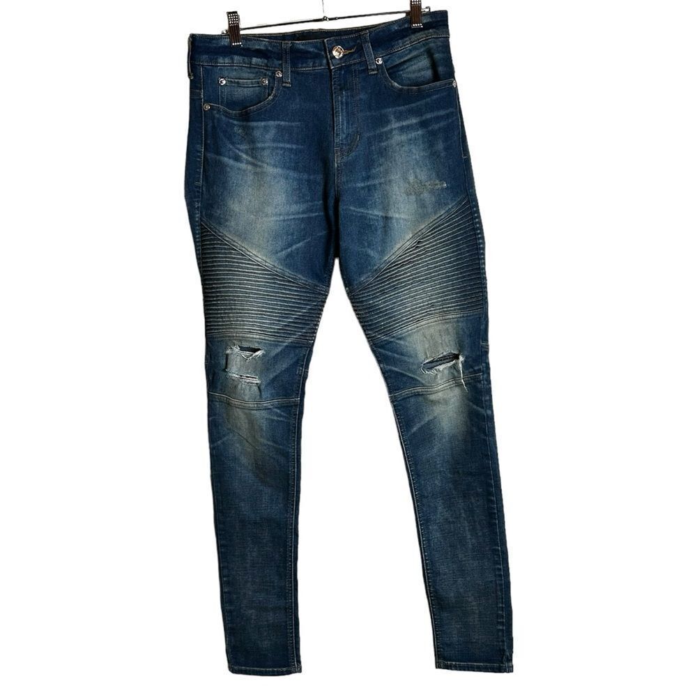 Pacsun stacktd skinny jeans 31-32 ribbed ripped  distressed